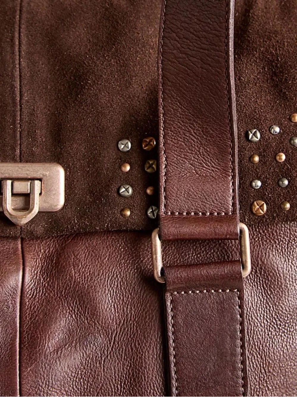 We The Free Shay Stud Tote. Genuine Leather and Suede. Like New!